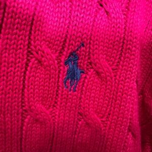 Ralph Lauren Fuchsia Cable Knit Sweater